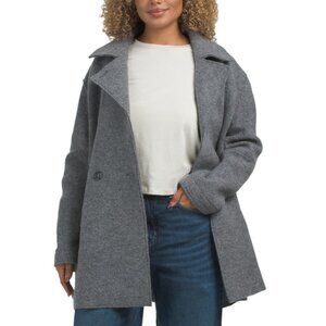 ICONS BY CINZIA ROCCA Grey Italian Wool Short Double Breasted Jacket